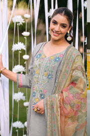 Stylish South Cotton Embroidery Work Salwar Kameez For Women